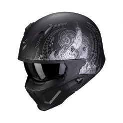 Mentoniera Removibile Casco Scorpion Covert X Tattoo Nero Opaco Argento