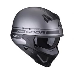 Mentoniera Removibile Casco Scorpion Covert X Tussle Argento Opaco Nero -Negozio al dettaglio Scorpions scorpion covertx tussle argentomatt 3