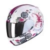 Policarbonato Casco Scorpion Exo 390 Chica 2 Bianco Rosa -Negozio al dettaglio Scorpions scorpion exo390 air chica2 bianco