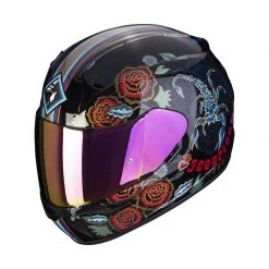 Policarbonato Casco Scorpion Exo 390 Chica 2 Nero Blu Rosso