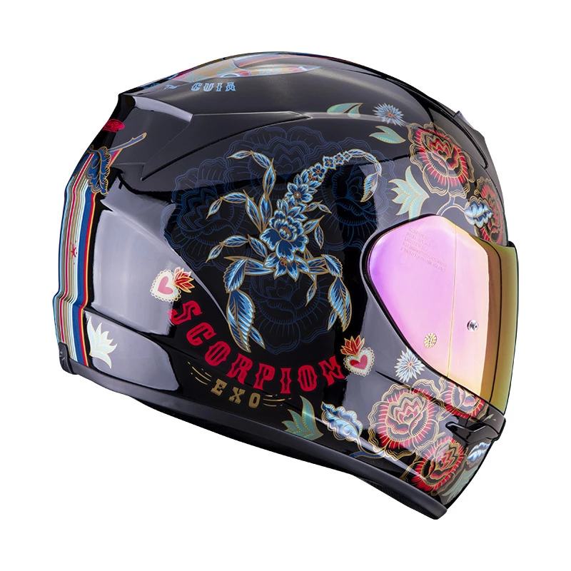 Policarbonato Casco Scorpion Exo 390 Chica 2 Nero Blu Rosso 5 Policarbonato Casco Scorpion Exo 390 Chica 2 Nero Blu Rosso - immagine 3