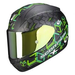 Policarbonato Casco Scorpion Exo 390 Cube Nero Verde