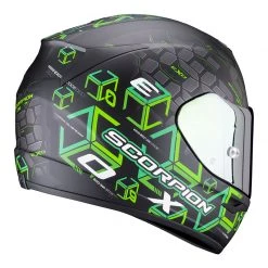 Policarbonato Casco Scorpion Exo 390 Cube Nero Verde -Negozio al dettaglio Scorpions scorpion exo390 cube verde 3