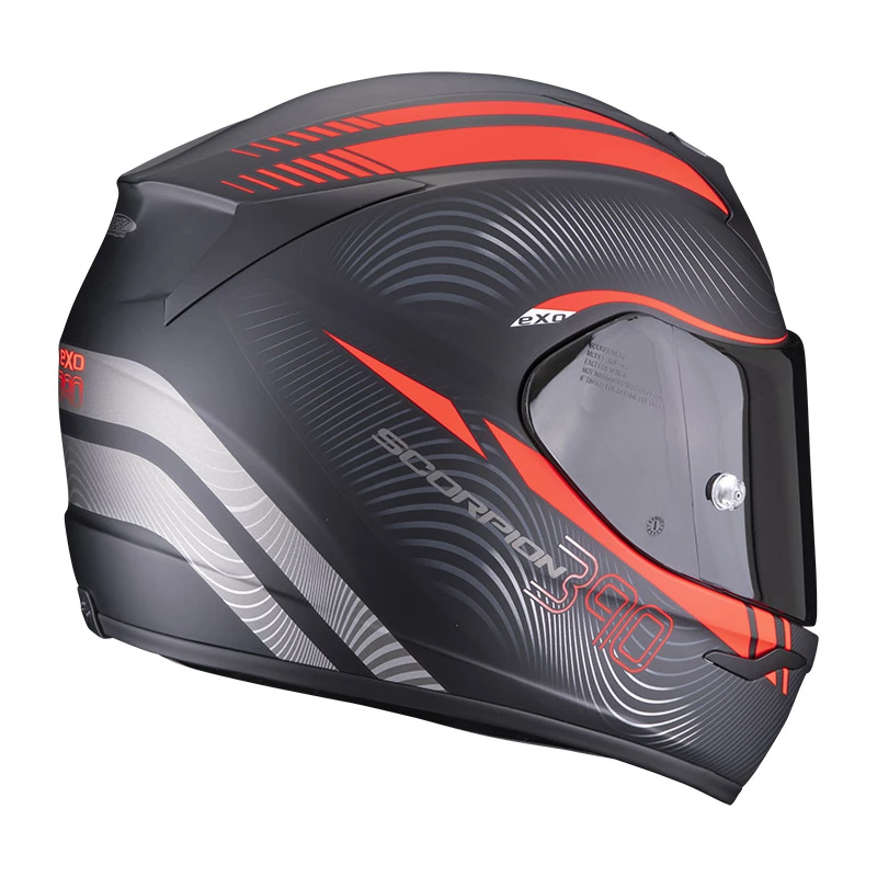 Policarbonato Casco Scorpion Exo 390 Sting Nero Opaco Rosso 5 Policarbonato Casco Scorpion Exo 390 Sting Nero Opaco Rosso - immagine 3