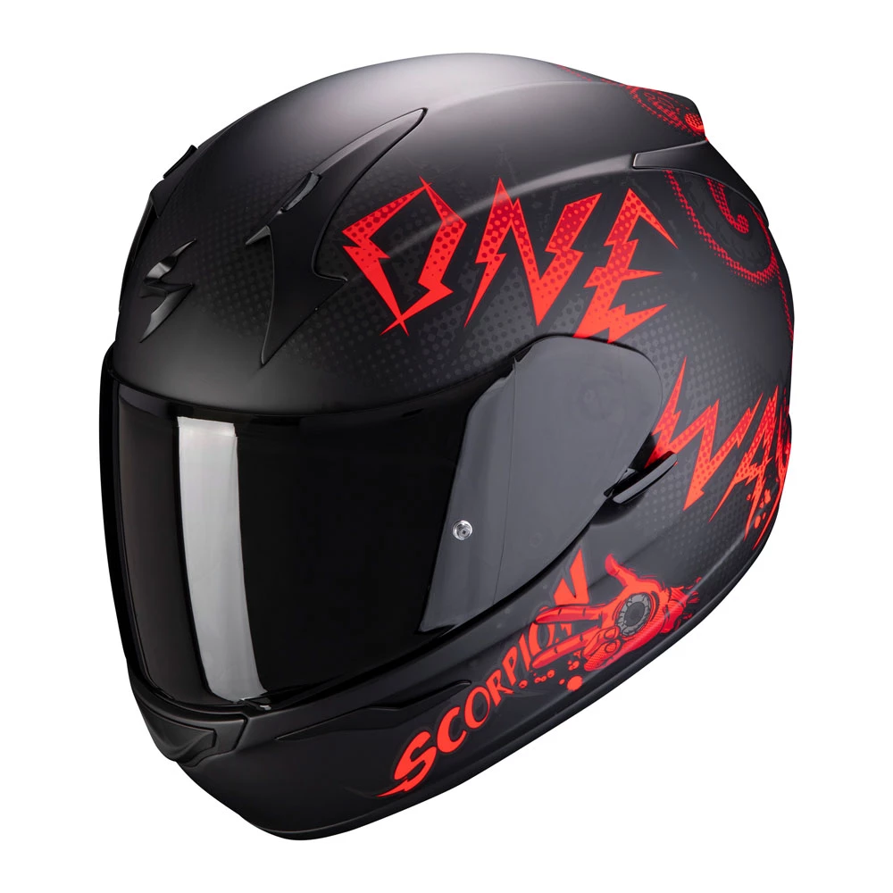 Policarbonato Casco Scorpion Exo 390 Oneway Nero Opaco Rosso 3 Policarbonato Casco Scorpion Exo 390 Oneway Nero Opaco Rosso