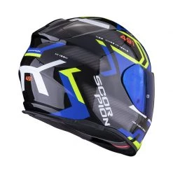 Policarbonato Casco Scorpion Exo 491 Spin Nero Blu Giallo Fluo -Negozio al dettaglio Scorpions scorpion exo491 spin blu 3