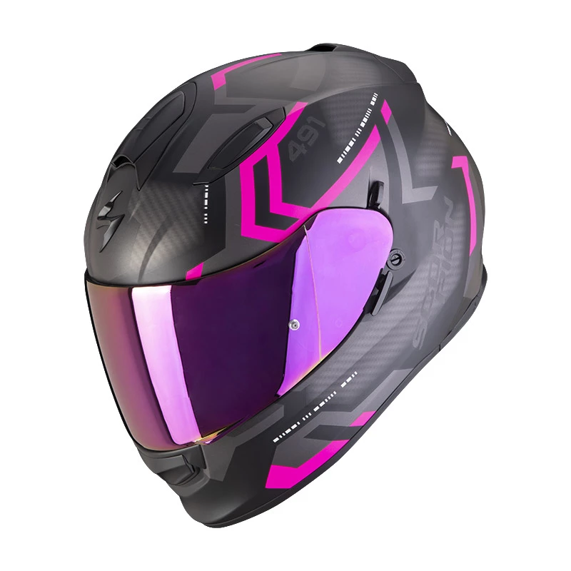 Policarbonato Casco Scorpion Exo 491 Spin Nero Opaco Rosa 3 Policarbonato Casco Scorpion Exo 491 Spin Nero Opaco Rosa