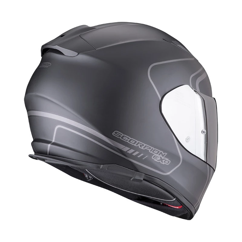 Policarbonato Casco Scorpion Exo 491 West Nero Opaco Argento 5 Policarbonato Casco Scorpion Exo 491 West Nero Opaco Argento - immagine 3