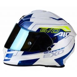 Policarbonato Scorpion Exo-510 Air Galva Bianco Blu -Negozio al dettaglio Scorpions scorpion exo510 galva blu 4
