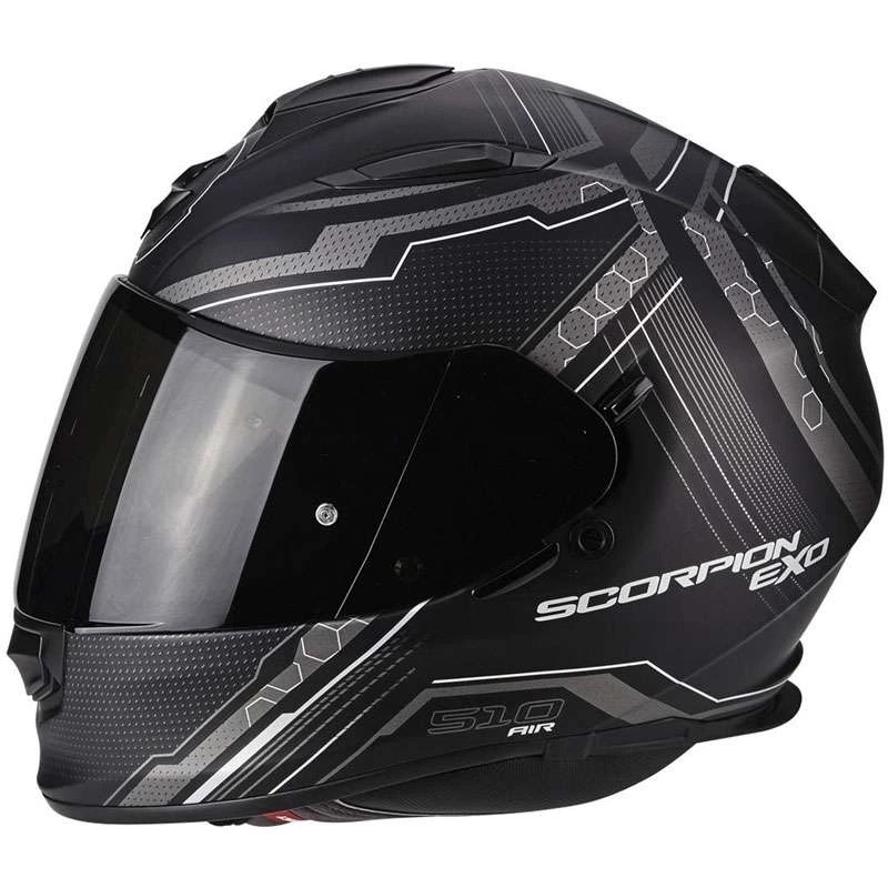 Policarbonato Scorpion Exo-510 Air Sync Nero Opaco Silver 4 Policarbonato Scorpion Exo-510 Air Sync Nero Opaco Silver - immagine 2