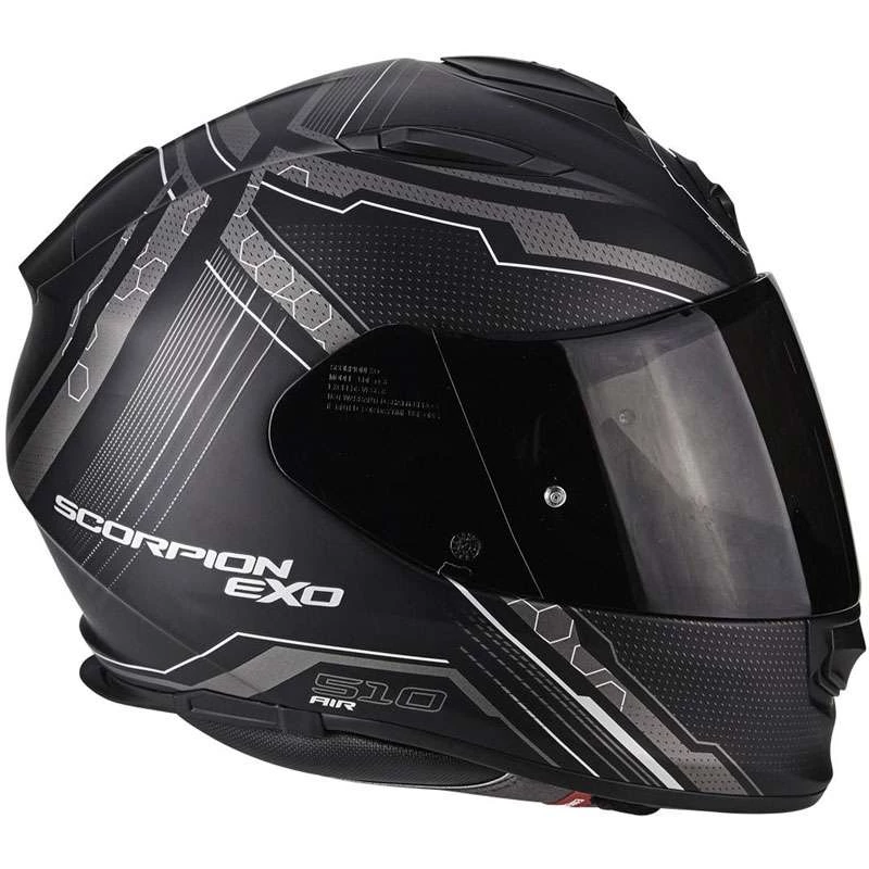 Policarbonato Scorpion Exo-510 Air Sync Nero Opaco Silver 6 Policarbonato Scorpion Exo-510 Air Sync Nero Opaco Silver - immagine 4