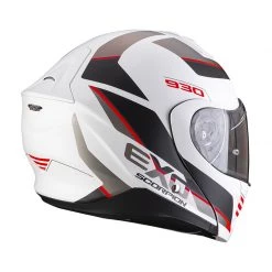 Policarbonato Casco Modulare Scorpion Exo 930 Navig Bianco Rosso -Negozio al dettaglio Scorpions scorpion exo930 navig biancorosso 3