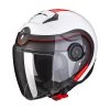 Policarbonato Casco Scorpion Exo City Roll Bianco Rosso