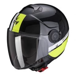 Policarbonato Casco Scorpion Exo City Strada Nero Bianco Giallo