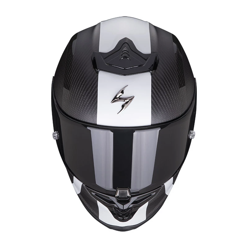 Fibra Casco Scorpion Exo R1 Carbon Air Mg Nero Bianco 4 Fibra Casco Scorpion Exo R1 Carbon Air Mg Nero Bianco - immagine 2