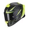 Fibra Casco Scorpion Exo R1 Gaz Nero Opaco Giallo Fluo
