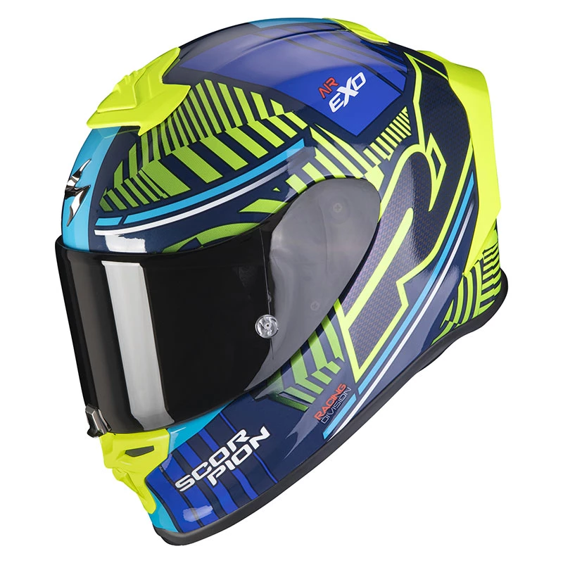 Fibra Casco Scorpion Exo R1 Air Victory Blu Giallo 3 Fibra Casco Scorpion Exo R1 Air Victory Blu Giallo