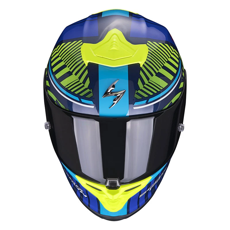 Fibra Casco Scorpion Exo R1 Air Victory Blu Giallo 4 Fibra Casco Scorpion Exo R1 Air Victory Blu Giallo - immagine 2
