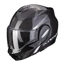 Fibra Casco Modulare Scorpion Exo Tech Carbon Top Bianco