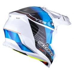 Policarbonato Casco Scorpion Vx-16 Air Gem Bianco Blu -Negozio al dettaglio Scorpions scorpion vx16 air gem biancoblu 3