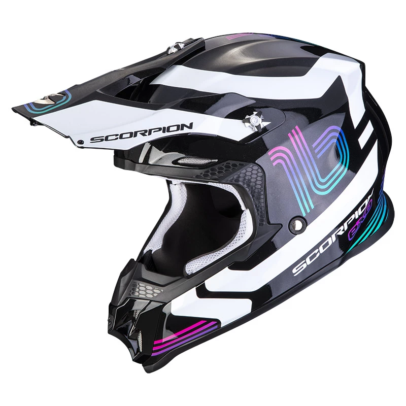 Policarbonato Casco Scorpion Vx-16 Air Tub Nero Bianco 3 Policarbonato Casco Scorpion Vx-16 Air Tub Nero Bianco