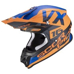 Policarbonato Casco Scorpion Vx-16 Air X Turn Arancio Blu