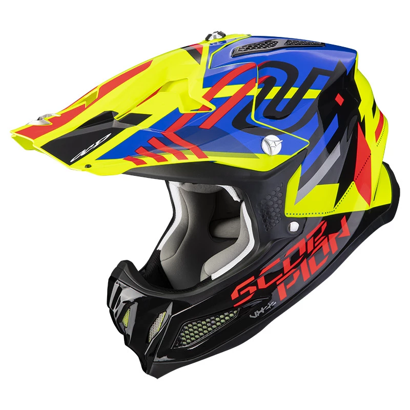 Fibra Casco Scorpion Vx-22 Air Neox Giallo Blu Rosso 3 Fibra Casco Scorpion Vx-22 Air Neox Giallo Blu Rosso
